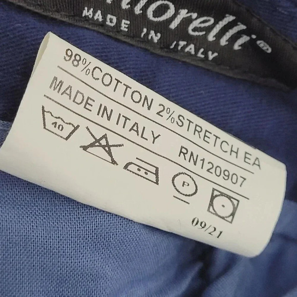 Santorelli Mens Luigi Pants Size 40x30  Blue Chino Stretch Made In Italy  27PT - Picture 6 of 7